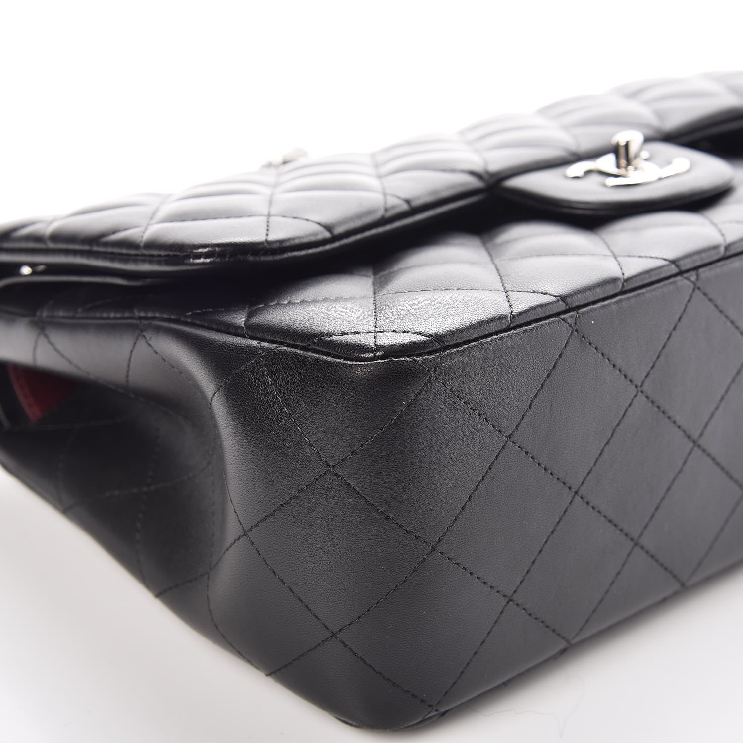 Chanel Lambskin Quilted Jumbo Double Flap Black 9 of 16