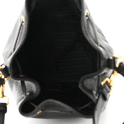 Prada Vitello Daino Bucket Bag Black 5 of 9