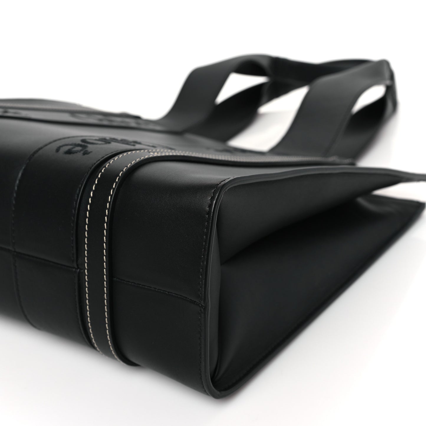 Calfskin Medium Woody Tote Black
