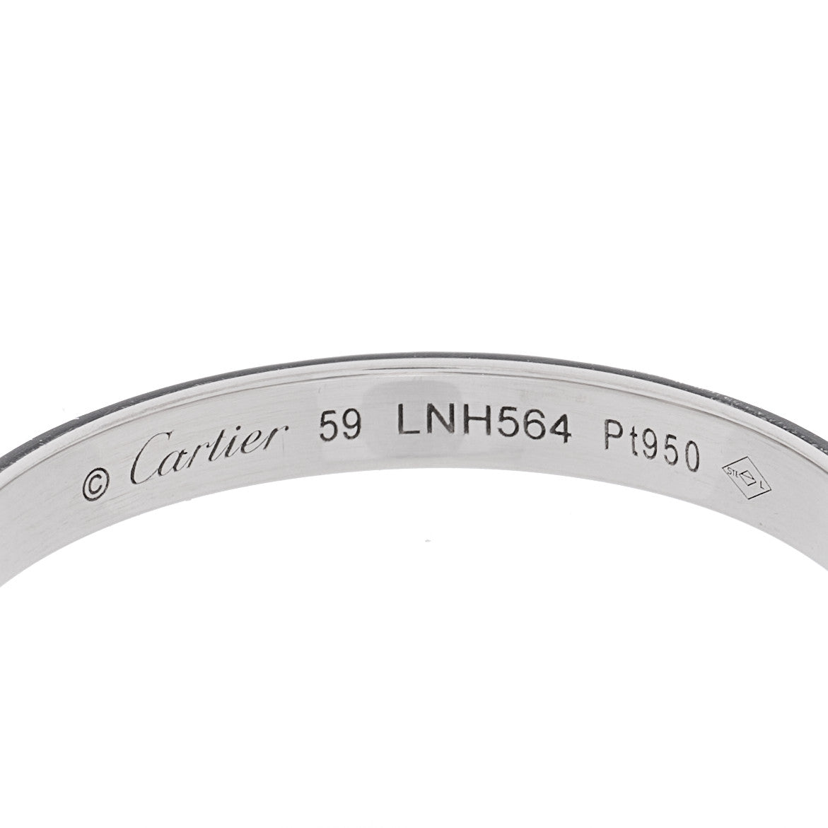Platinum 2.5mm D'Amour Wedding Band Ring 59 8.75