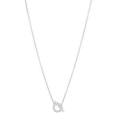 Hermes 18K White Gold Diamond Finesse Pendant Necklace 1 of 5