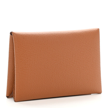 Hermes Epsom Calvi Duo Card Case Gold 3 of 7
