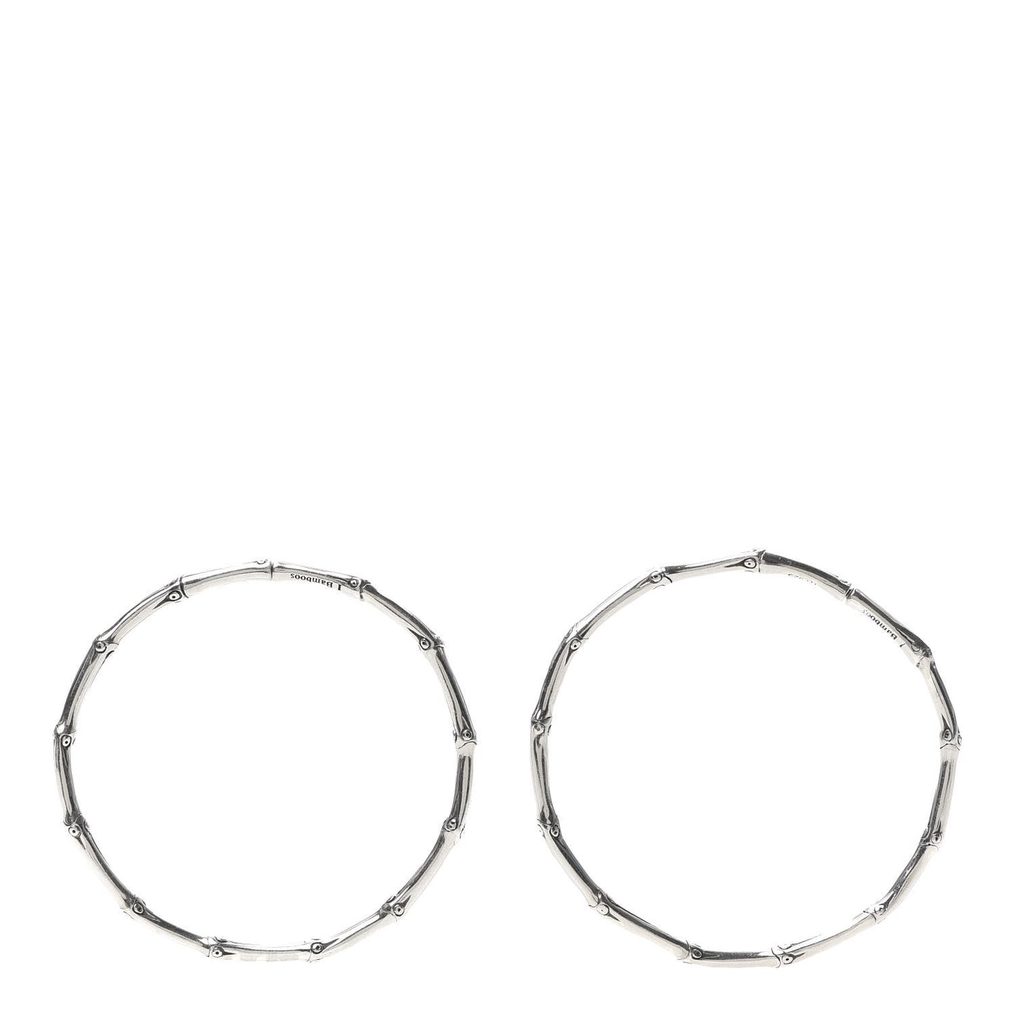 Sterling Silver 57mm Bamboo Hoop Earrings