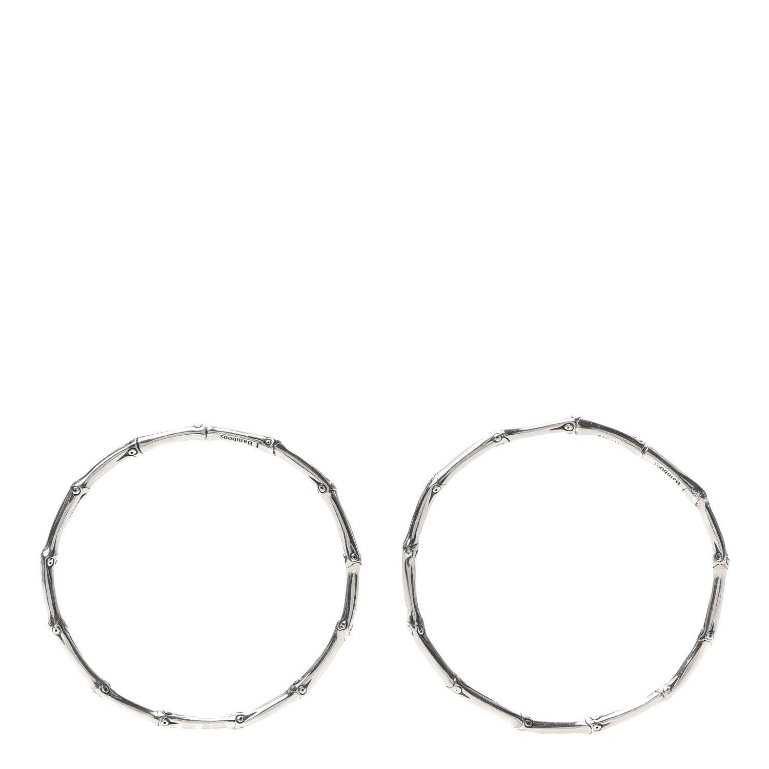 John Hardy Sterling Silver 57mm Bamboo Hoop Earrings 3 of 6