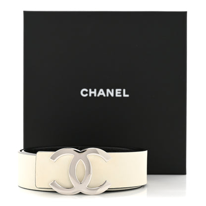 Chanel Calfskin CC Reversible Belt 85 White Black 9 of 9