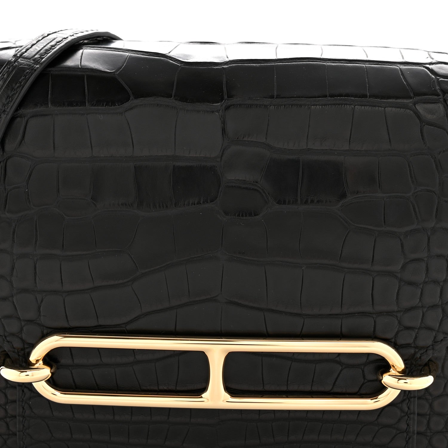 Hermes Matte Alligator Mini Sac Roulis Black 8 of 11