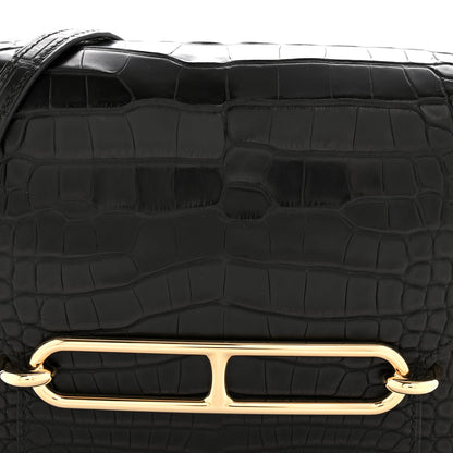 Hermes Matte Alligator Mini Sac Roulis Black 8 of 11