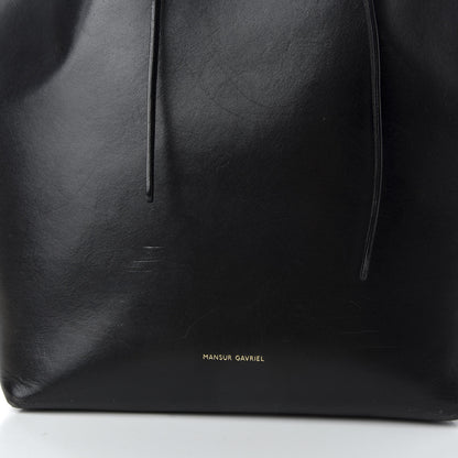 Mansur Gavriel Vegetable Tanned Calfskin Bucket Bag Black Royal 9 of 9