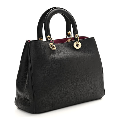 Christian Dior Bullcalf Large Diorissimo Tote Black Rose Indien 4 of 10