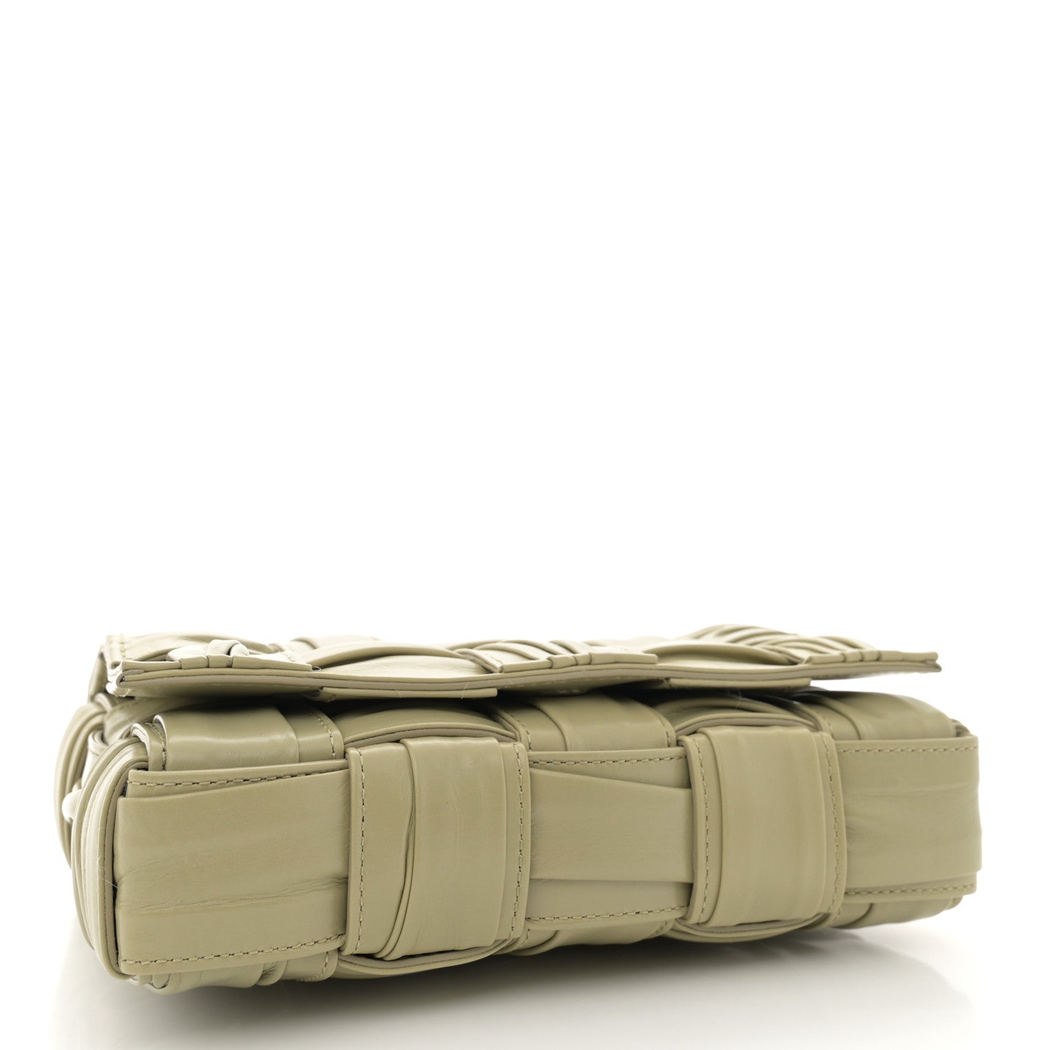 Bottega Veneta Calfskin Intreccio Plisse Small Cassette Crossbody Bag Travertine 4 of 10