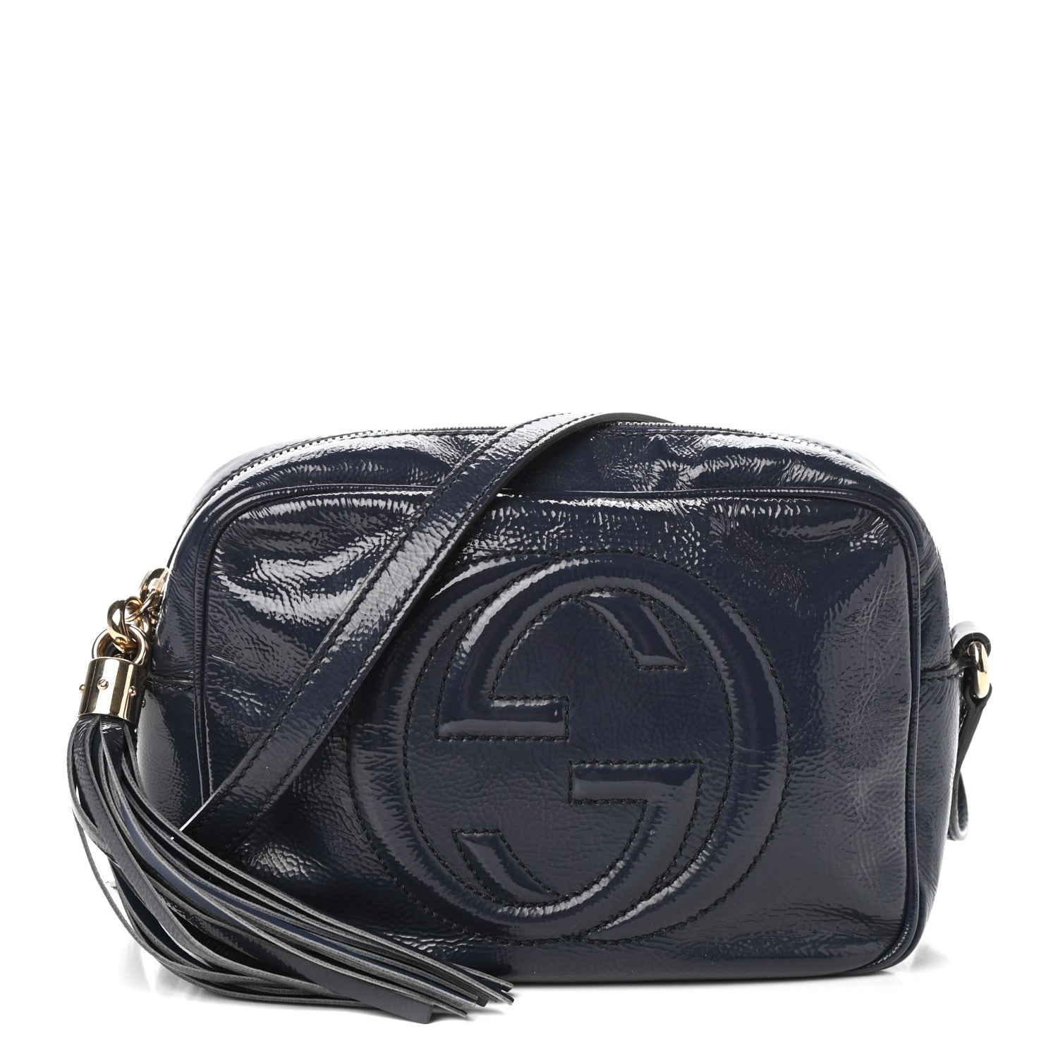 Gucci Vernice Naplack Small Soho Disco Bag Uniform Blue 1 of 9