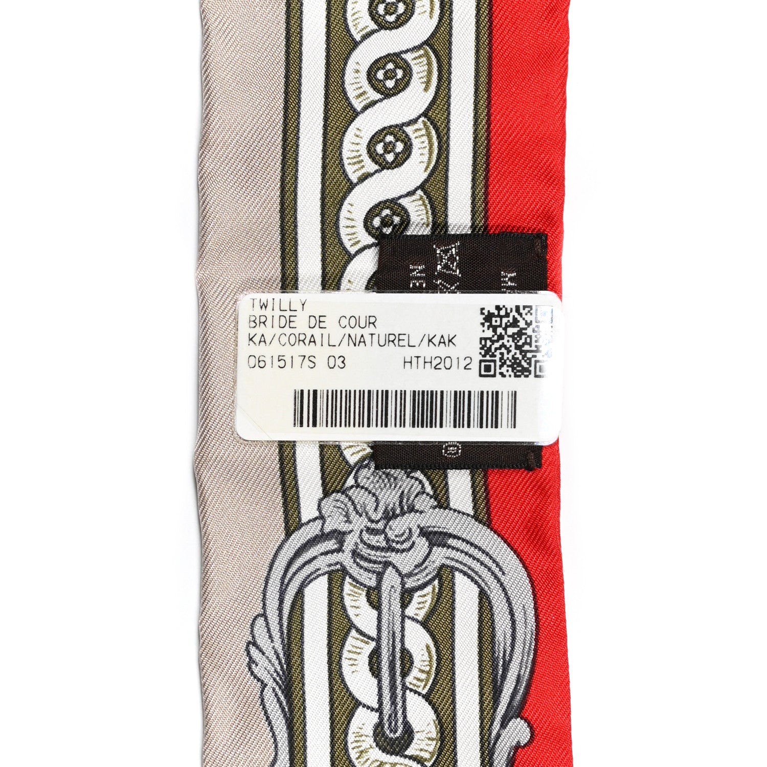 Hermes Silk Bride De Cour Twilly Corail Naturel Kaki 4 of 4
