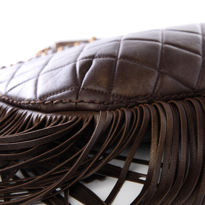 Chanel Calfskin Quilted Into The Fringe Hobo Brown 8 of 10