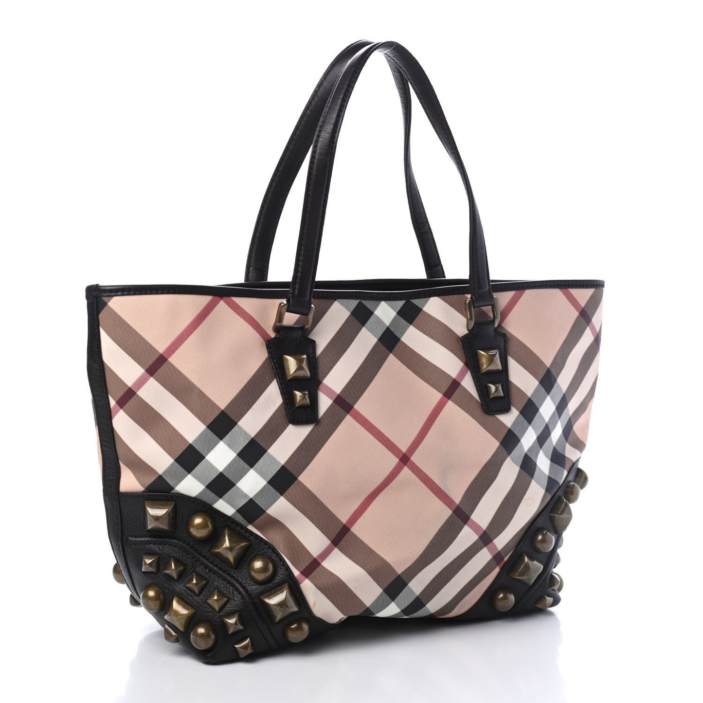 Nova Check Mega Stud Nickie Tote Black