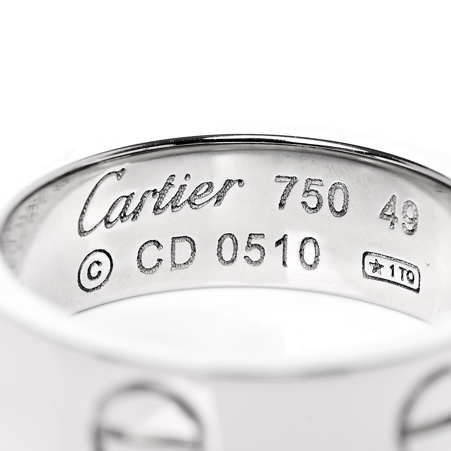 Cartier 18K White Gold 5.5mm LOVE Ring 49 4.75 4 of 5