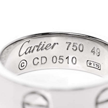 Cartier 18K White Gold 5.5mm LOVE Ring 49 4.75 4 of 5
