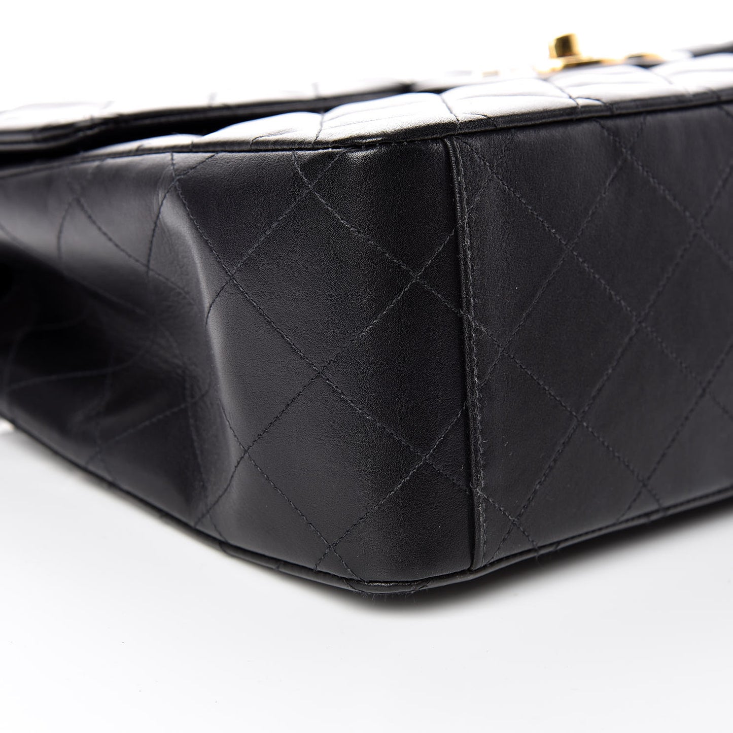 Lambskin Quilted XL Jumbo Single Flap Black
