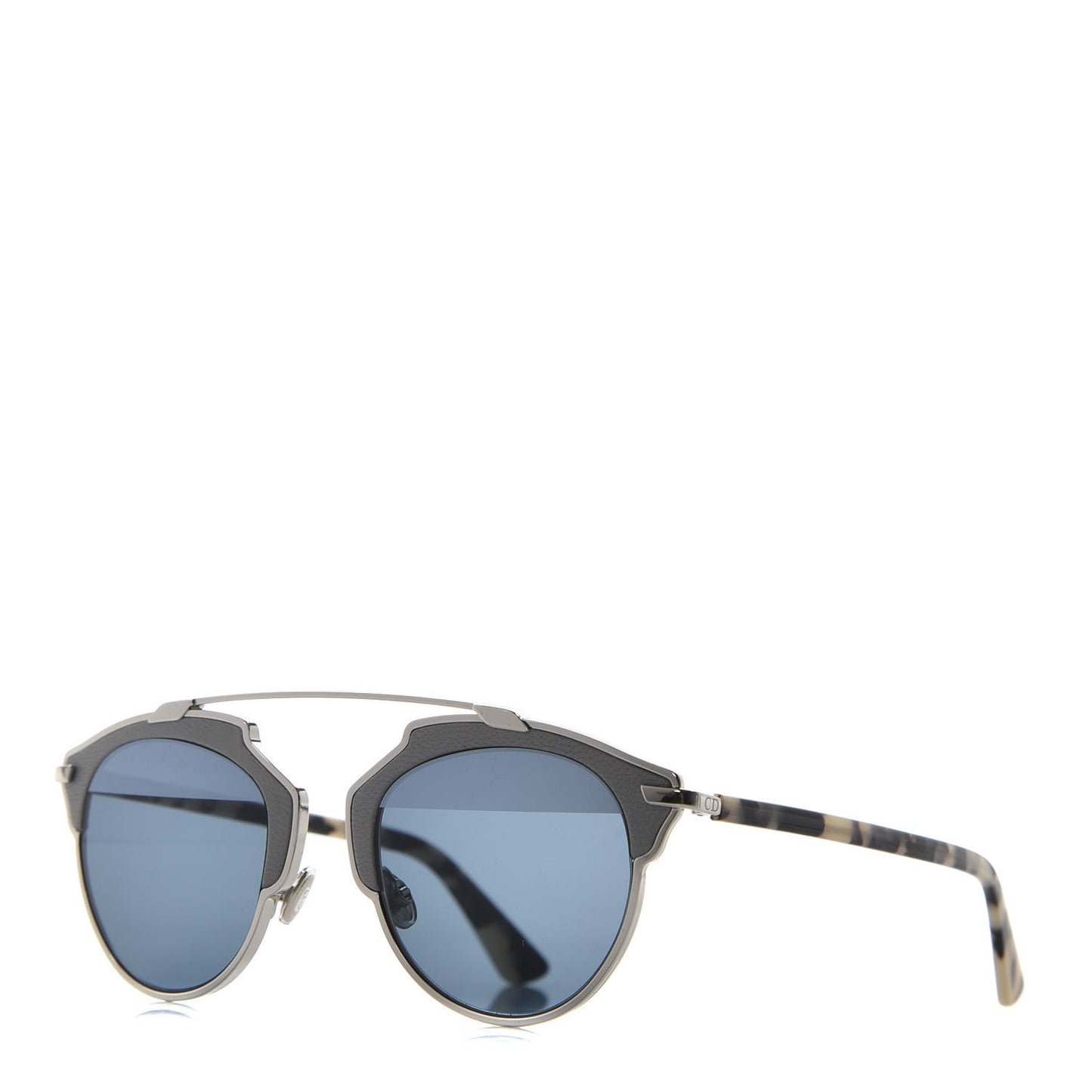 Metal Lambskin Mirrored So Real Sunglasses Blue Tortoise