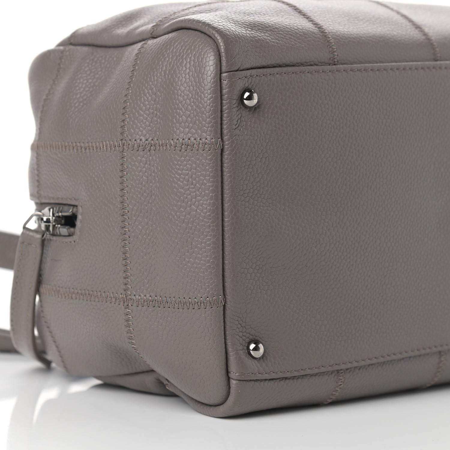Chanel Caviar Square Stitched Bowler Grey 8 of 10