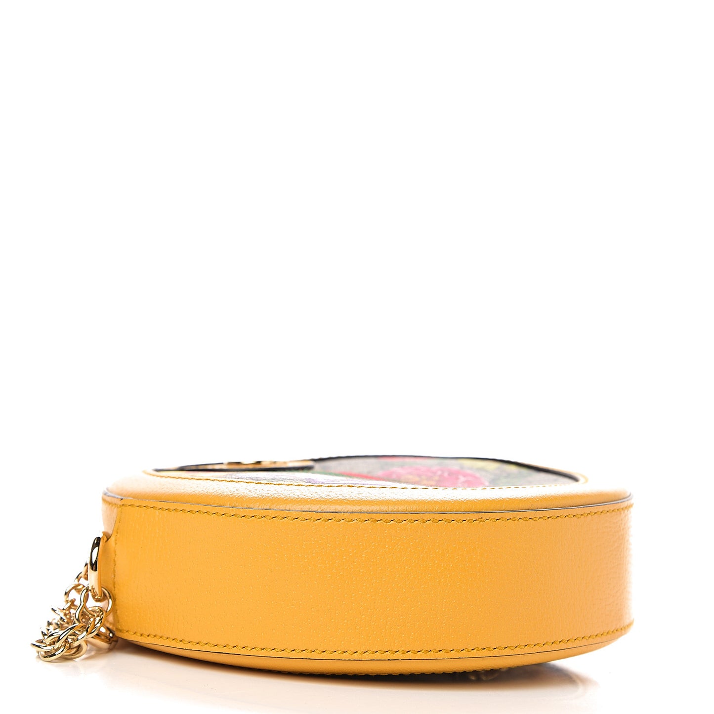 GG Supreme Monogram Flora Web Mini Ophidia Round Shoulder Bag Beige Multicolor Crop