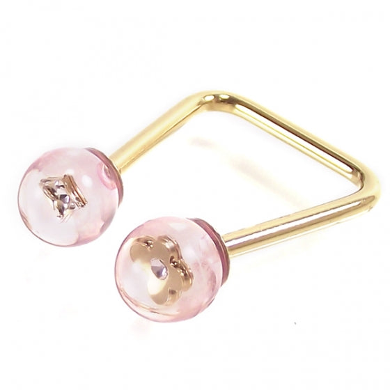 Inclusion Fleur Bubble Ring Translucent Pink