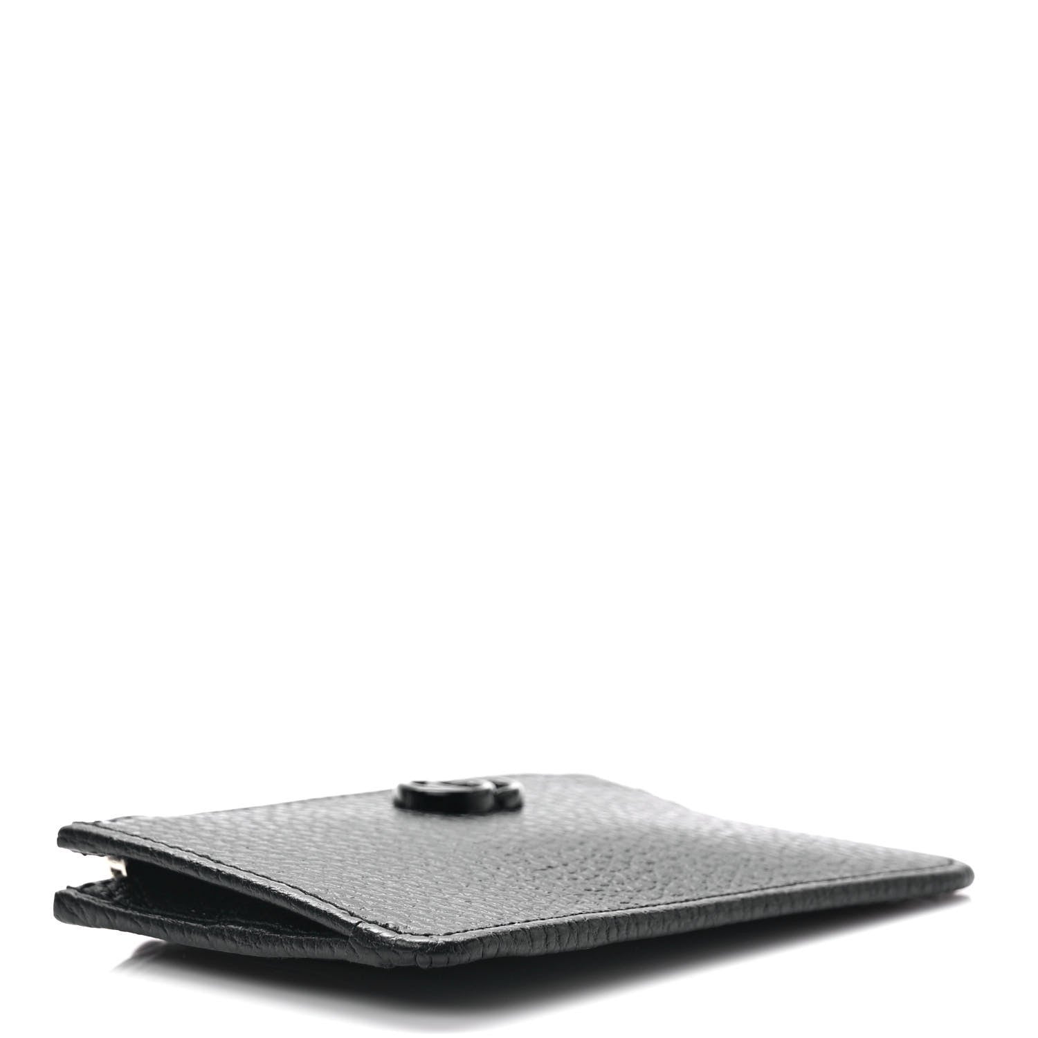 Gucci Dollar Calfskin Enamel Monochrome GG Marmont Key Case Card Holder Black 4 of 7