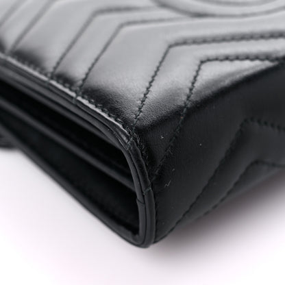 Gucci Calfskin Matelasse GG Marmont Chain Wallet Black 10 of 18