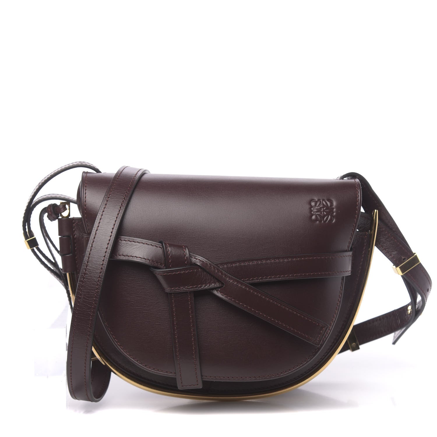Loewe Calfskin Small Metal Gate Crossbody Bag Oxblood 1 of 8