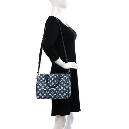 Louis Vuitton Monogram Jacquard Denim Speedy Bandouliere 25 Bleu 2 of 8
