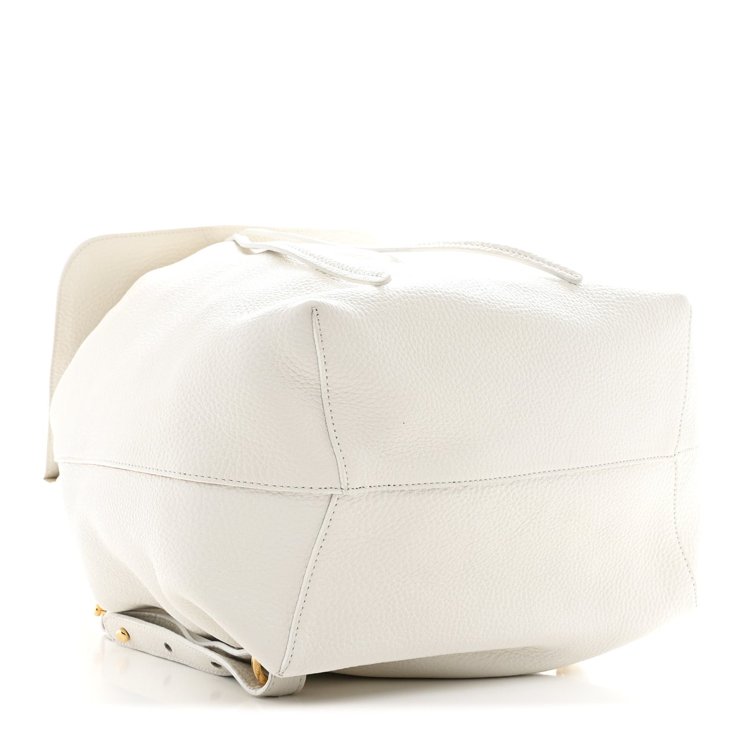 Tumbled Calfskin Backpack Bag White