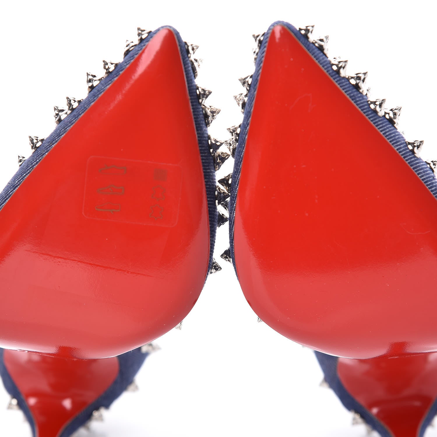 Christian Louboutin Denim Studded Aimantaclou 100 Pumps 36 Blue Silver 8 of 9