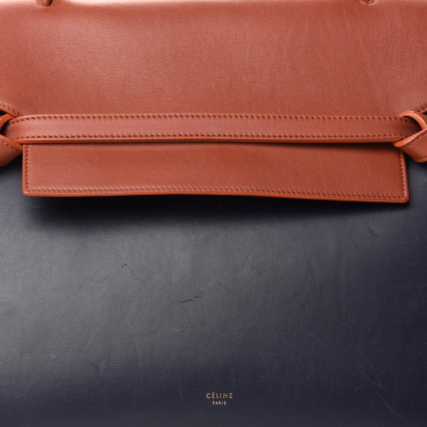 Smooth Calfskin Large Bi-Color Belt Bag Midnight