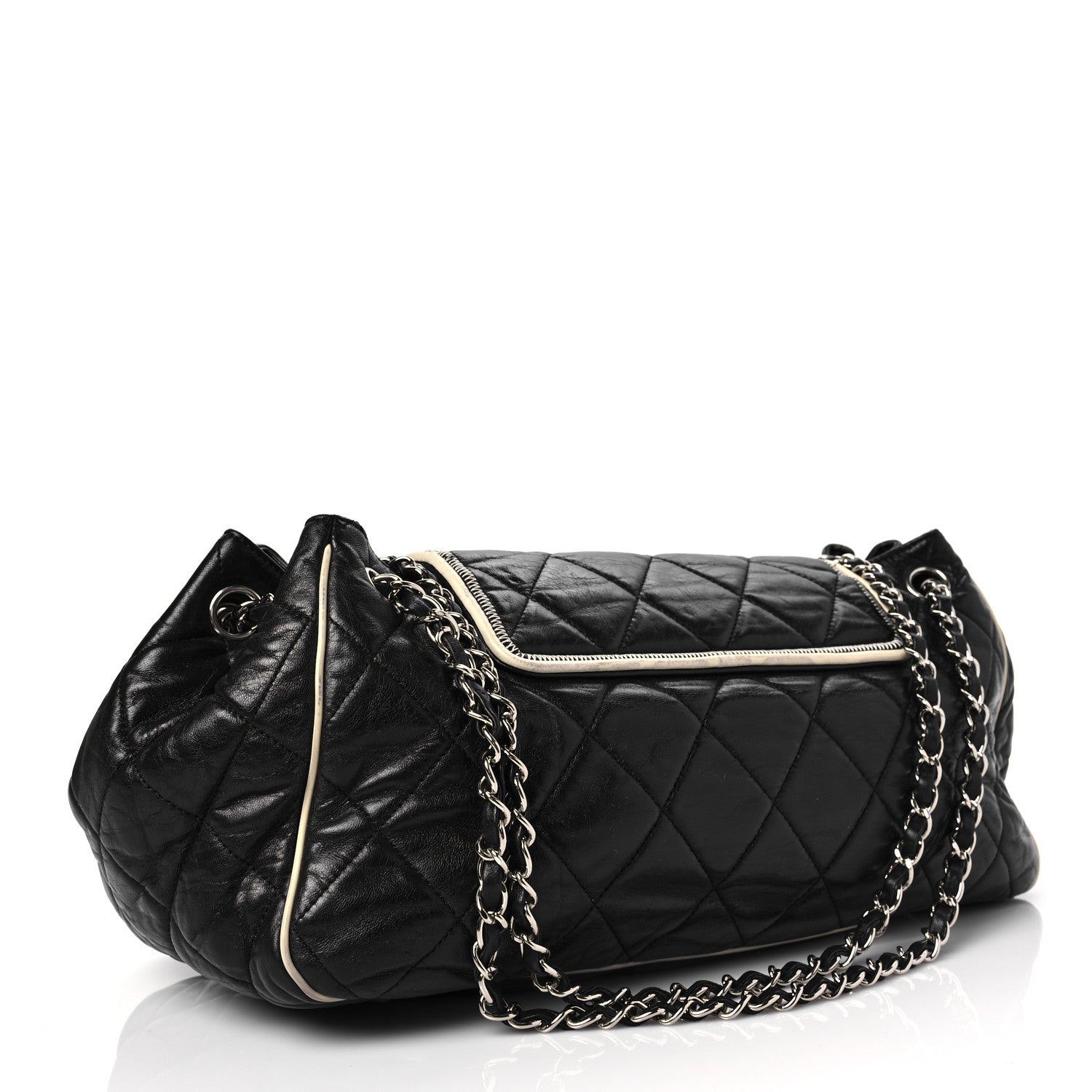 Chanel Lambskin Quilted East West Accordion Flap Black 2 of 7