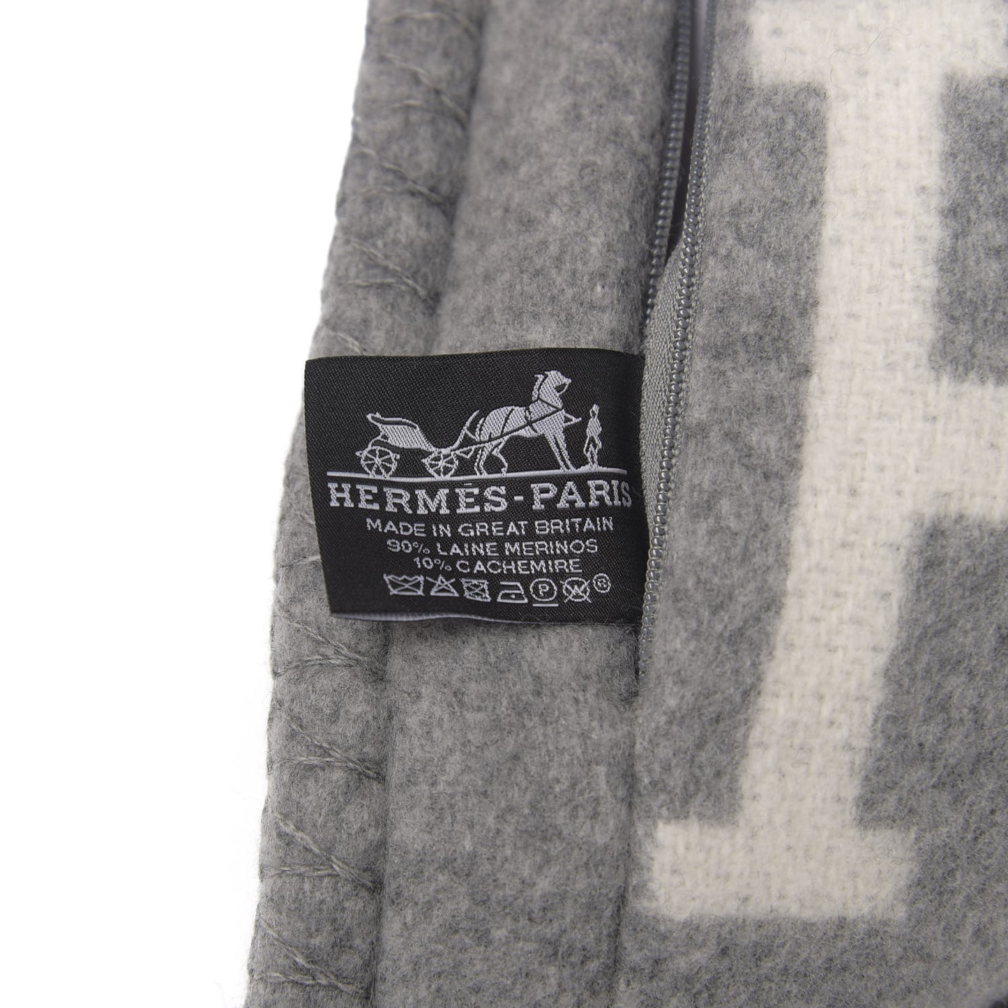 Wool Cashmere Avalon III Pillow PM Ecru Gris Clair