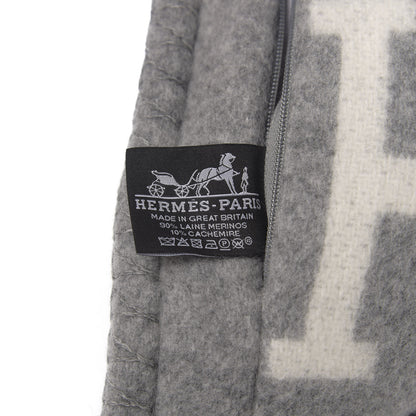 Hermes Wool Cashmere Avalon III Pillow PM Ecru Gris Clair 3 of 4