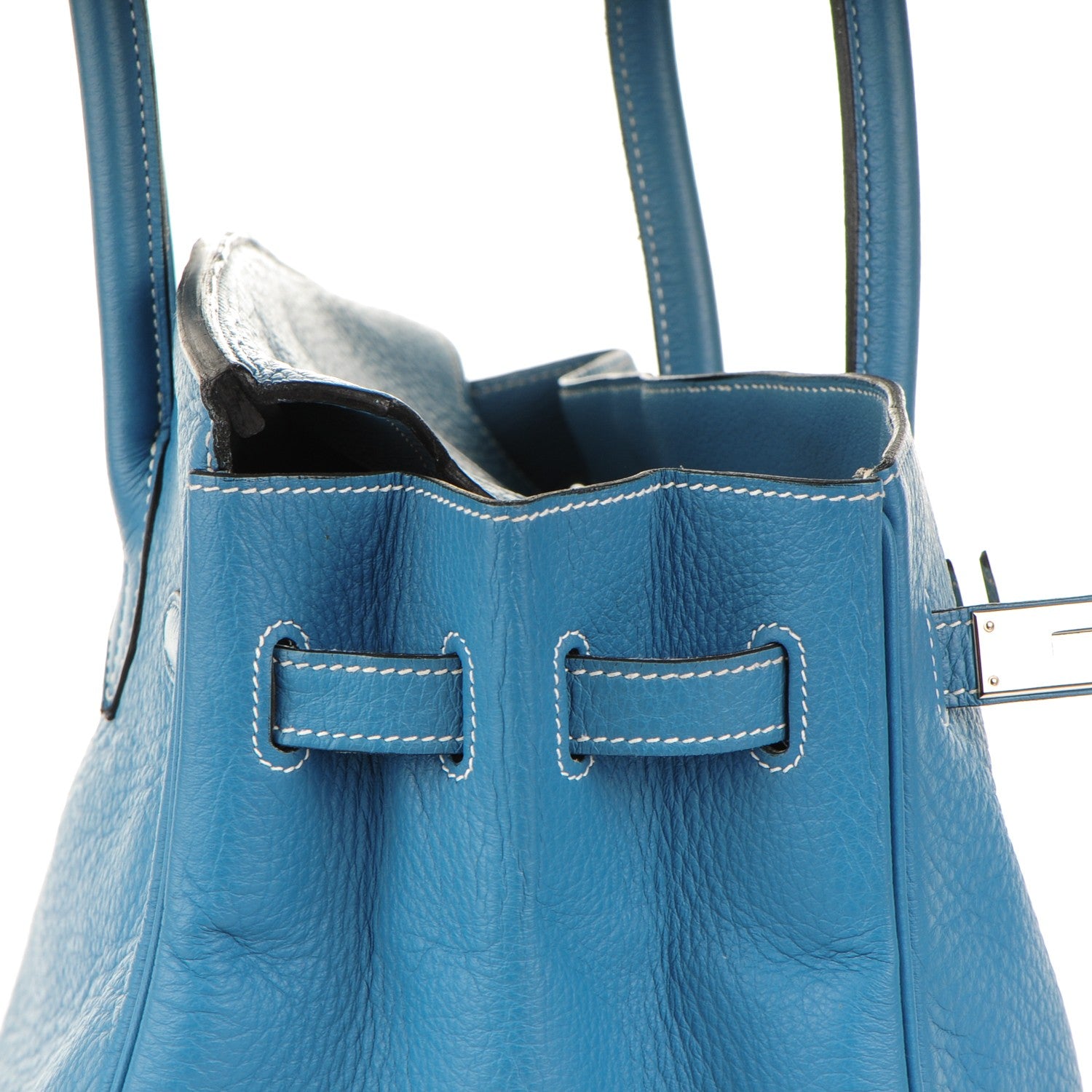 Hermes Taurillon Clemence Birkin 35 Blue Jean 18 of 33