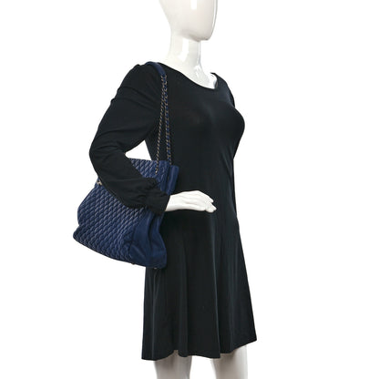 Chanel Iridescent Calfskin Quilted New Bubble Tote Dark Blue 2 of 13