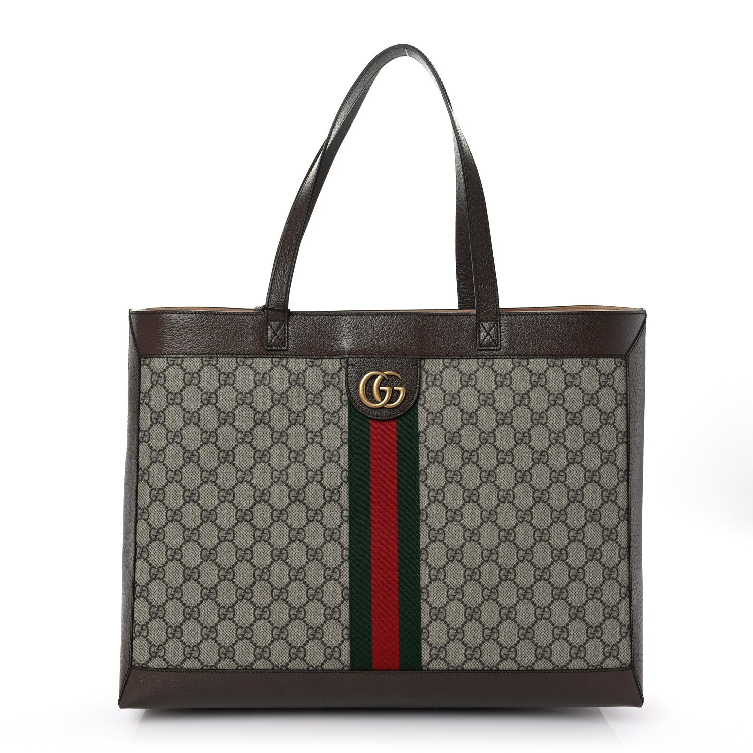 Gucci GG Supreme Monogram Web Ophidia Tote Brown 2 of 11