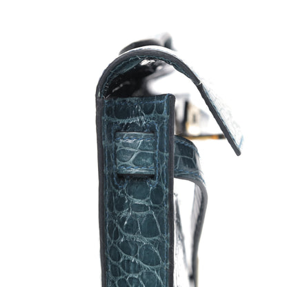 Hermes Shiny Porosus Crocodile Kelly Cut Pochette Colvert 14 of 23