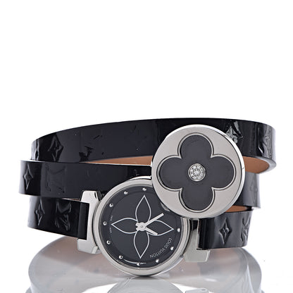 Louis Vuitton Stainless Steel Vernis 22mm Tambour Bijou Secret Quartz Watch Black 3 of 13