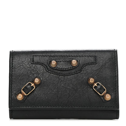 Balenciaga Agneau Giant 12 Rose Gold Hardware Osaka Key Holder Black 1 of 9