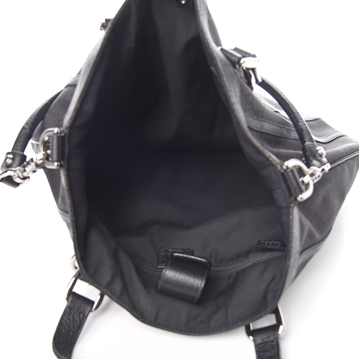 Nylon Monogram Medium Abbey Convertible Tote Black