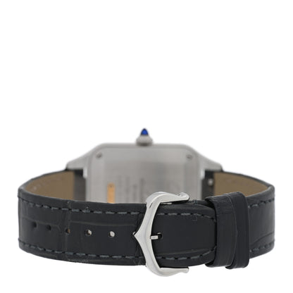 Cartier Stainless Steel 18K Yellow Gold Alligator 31.4mm Santos Dumont Quartz Watch Grey 3 of 5