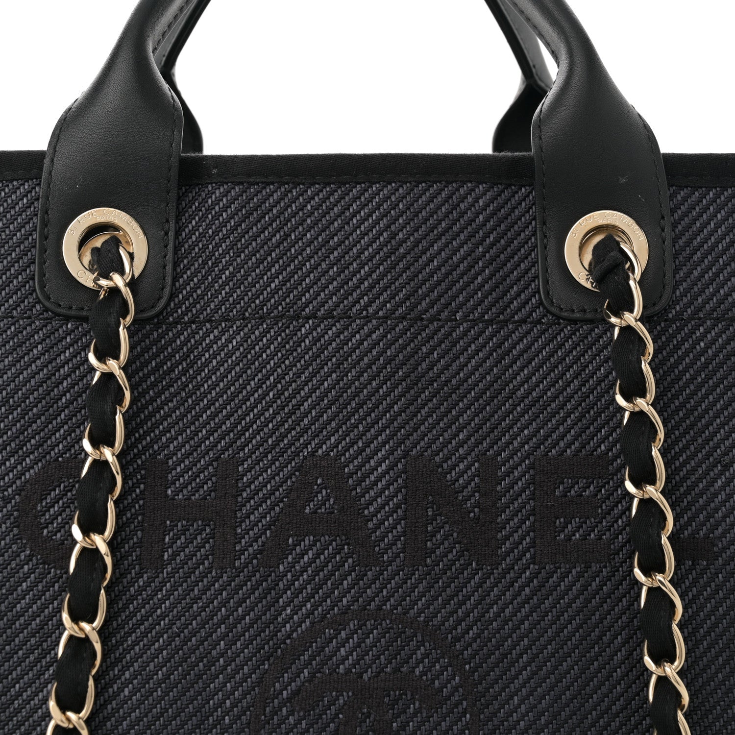 Chanel Woven Straw Raffia Medium Deauville Tote Black 8 of 14