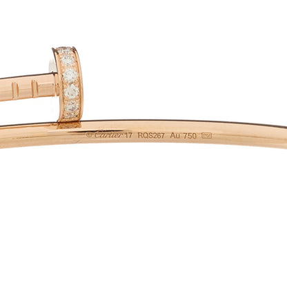 Cartier 18K Pink Gold Diamond Small Juste Un Clou Bracelet 17 3 of 4