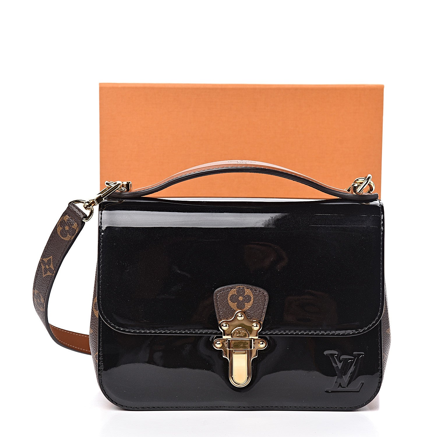 Louis Vuitton Patent Calfskin Monogram Cherrywood BB Black 11 of 11
