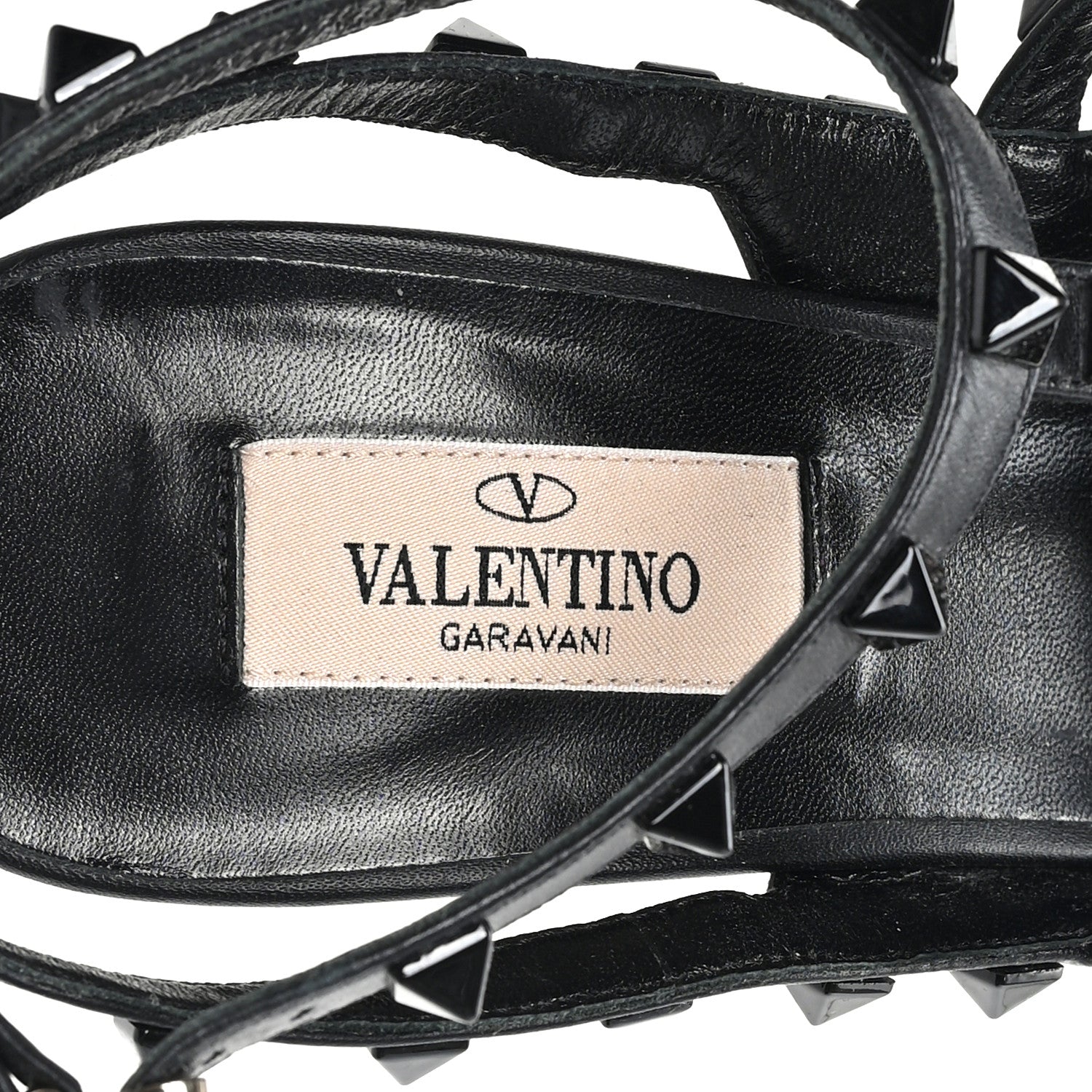 Valentino Garavani Calfskin Nappa Monochrome Rockstud Ankle Strap 100mm Pumps 40 Black 6 of 11