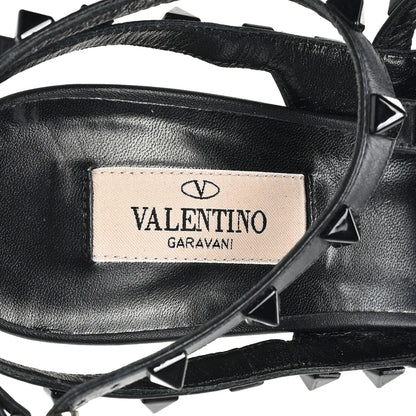 Valentino Garavani Calfskin Nappa Monochrome Rockstud Ankle Strap 100mm Pumps 40 Black 6 of 11
