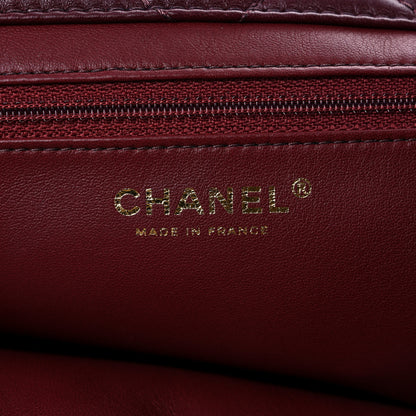 Chanel Shearling Sheepskin Quilted Tri-Color Flap Burgundy Black Grey 6 of 13