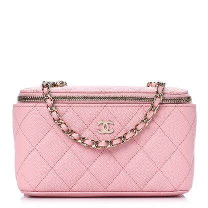 Chanel Caviar Quilted Small Vanity Case With Chain Pink 1 of 10